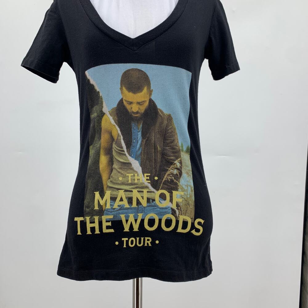 Timberlake T Shirt Womens M Medium Black Man of the Woods Concert Tour Tee - Picture 3 of 9